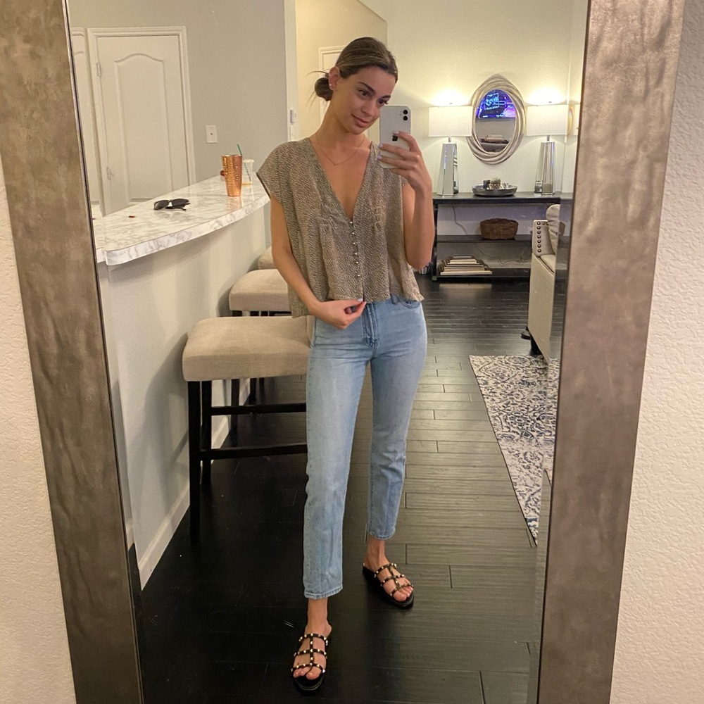 Leopard Button Up Top